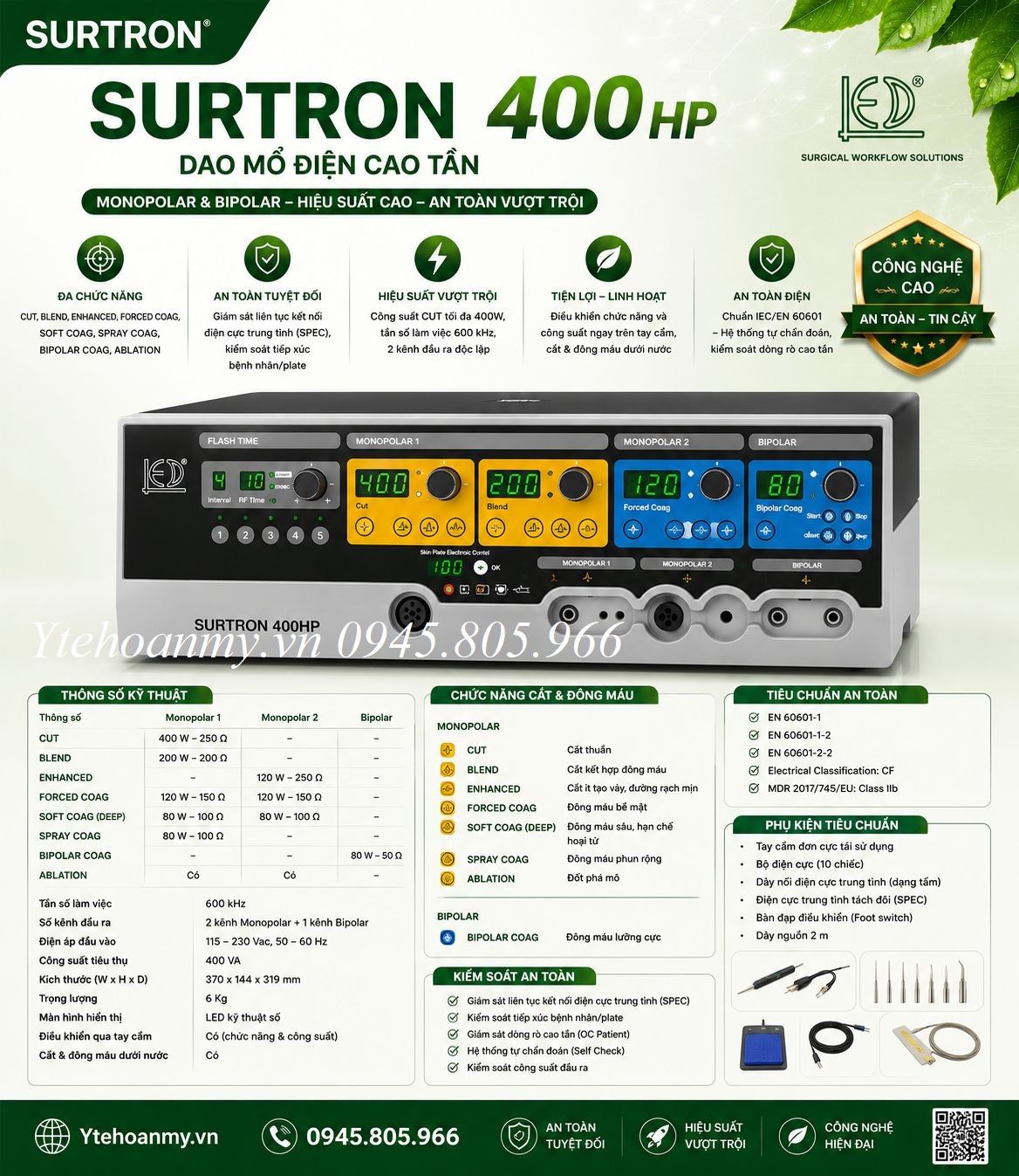 Dao mổ điện cao tần Surtron 400HP